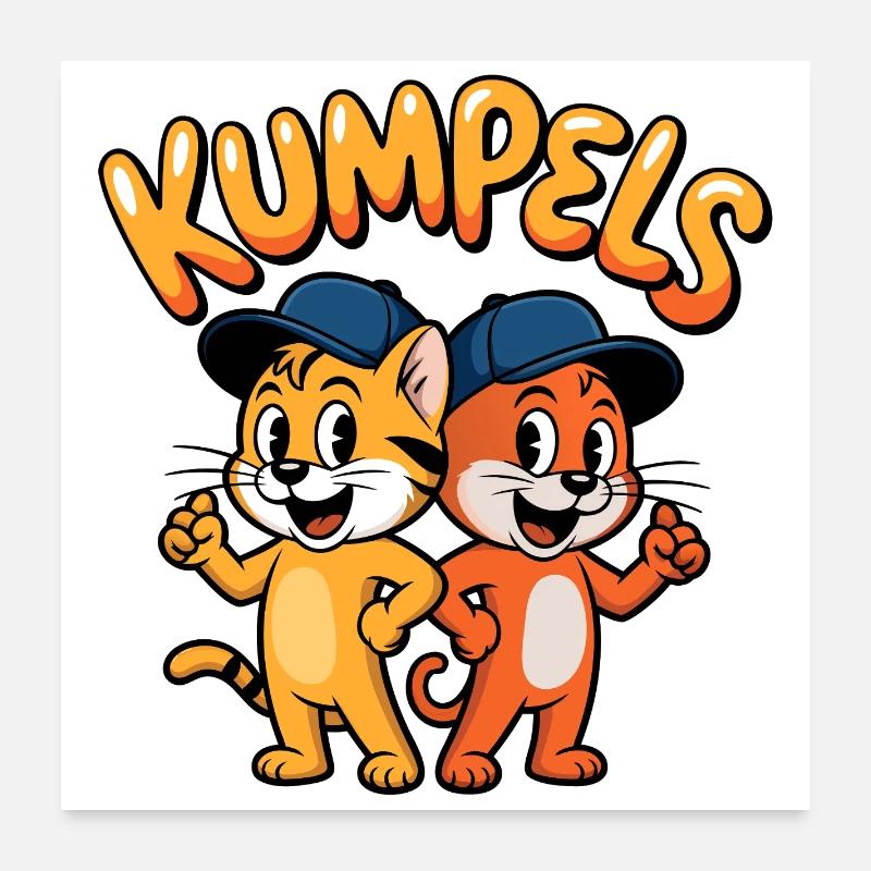 Cat Buddy Duo Poster 24" x 24" (60x60 cm)