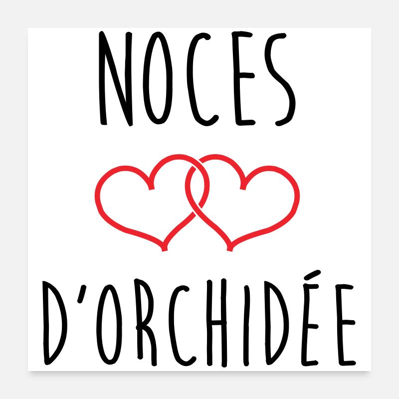 Noces d'Orchidée 55 ans de mariage Poster 60 x 60 cm