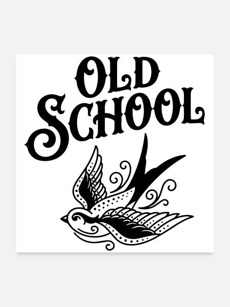 Tatuage à l’ancienne - Poster 60 x 60 cm - blanc - Devant