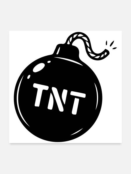 Bombe TNT Symbol - Poster 60x60 cm - Weiß - Vorne