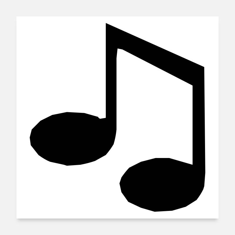 Note de musique - Poster 60 x 60 cm - blanc