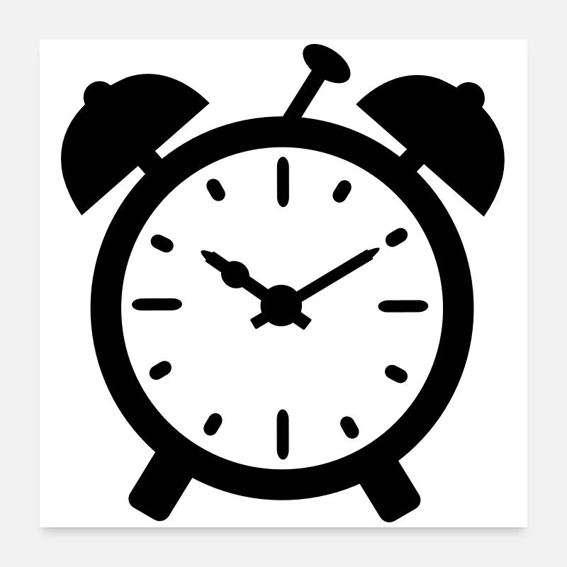 wecker uhr Poster 60x60 cm