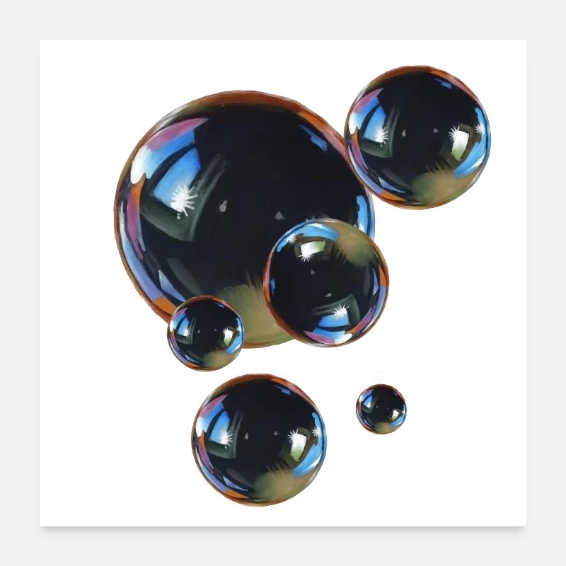 Reflective bubble art Poster 24" x 24" (60x60 cm)