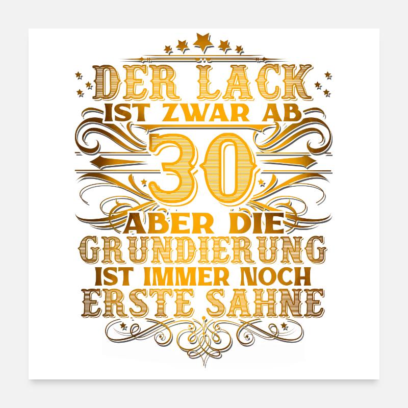 30. Geburtstag - Poster 60x60 cm - Weiß