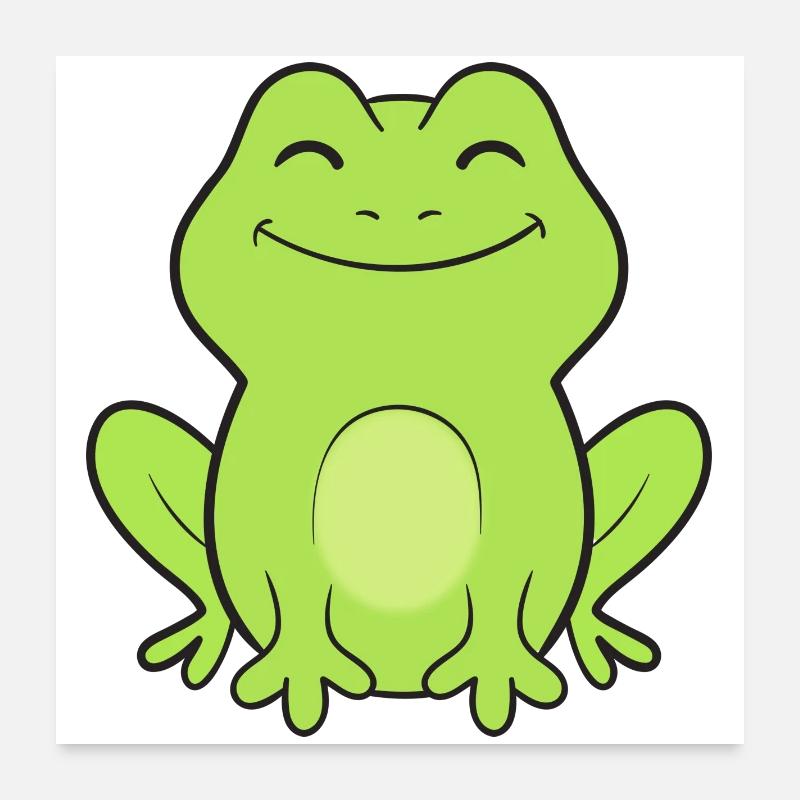 Frosch Frösche - Poster 60x60 cm - Weiß