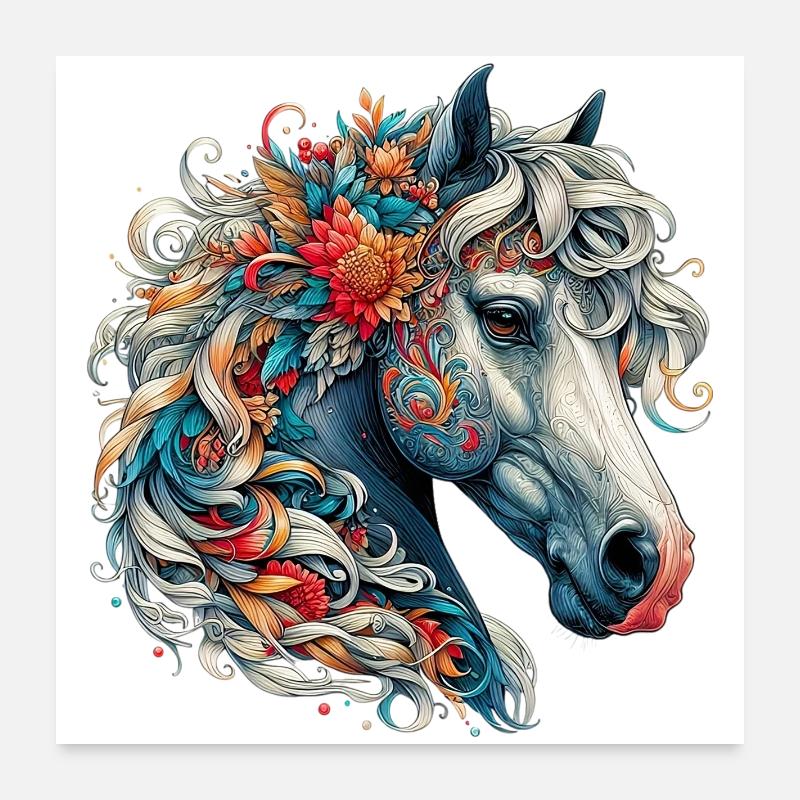 Pferd Poster 60x60 cm