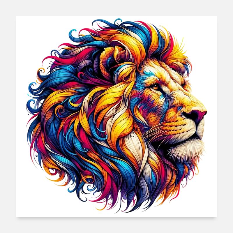 Lion Poster 60 x 60 cm