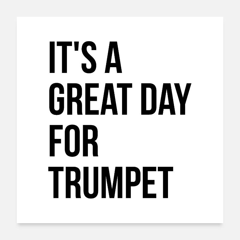 Trompete - Poster 60x60 cm - Weiß