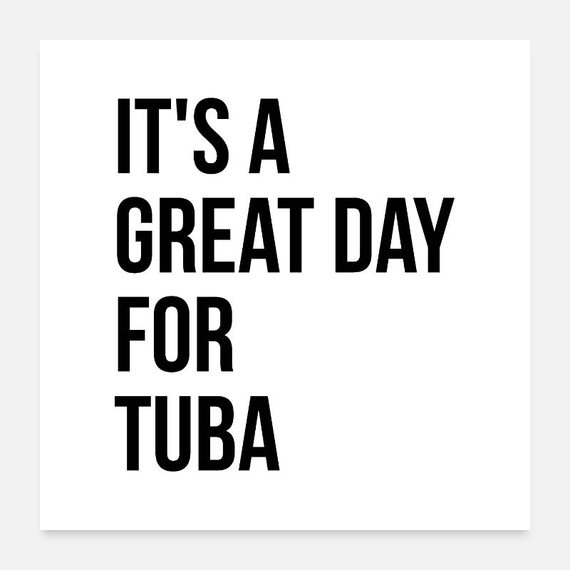 Tuba - Poster 60x60 cm - Weiß