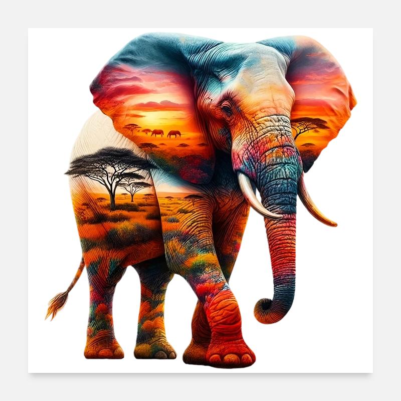 Elephant Poster 24" x 24" (60x60 cm)