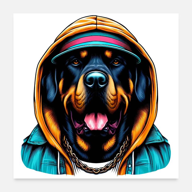 Chien Poster 60 x 60 cm