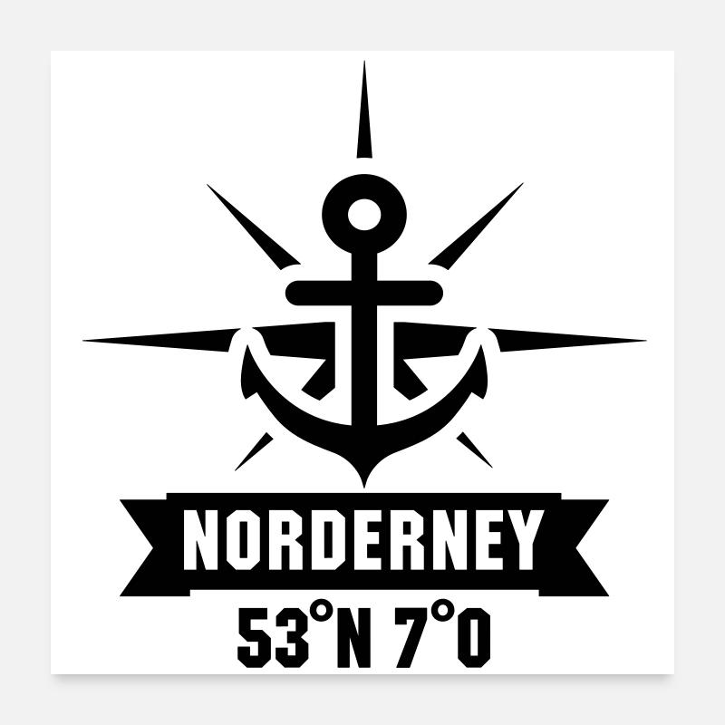 Norderney 53 degrees North 7 degrees East Poster 24" x 24" (60x60 cm)