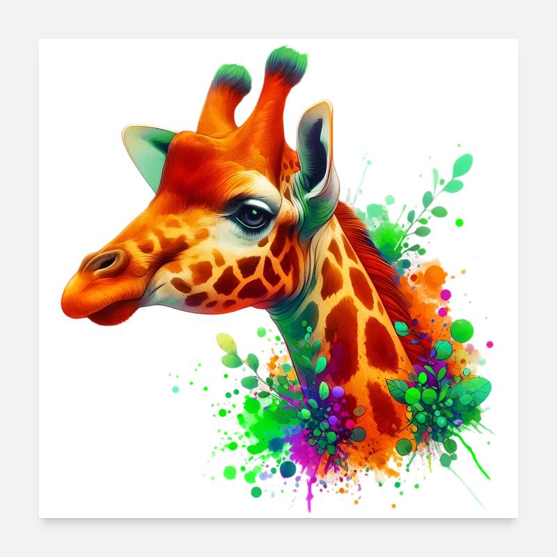 Giraffe Poster 60x60 cm