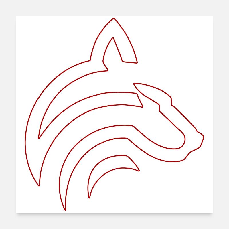 Wolf - Poster 60x60 cm - Weiß
