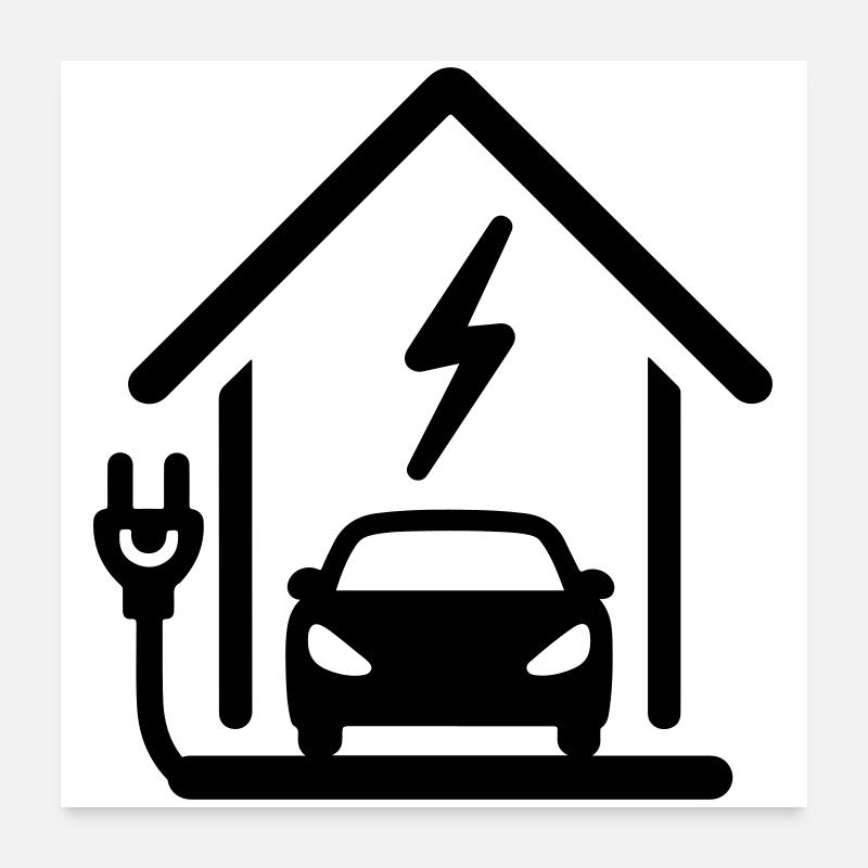 Borne de recharge pour mobilité électrique Poster 60 x 60 cm