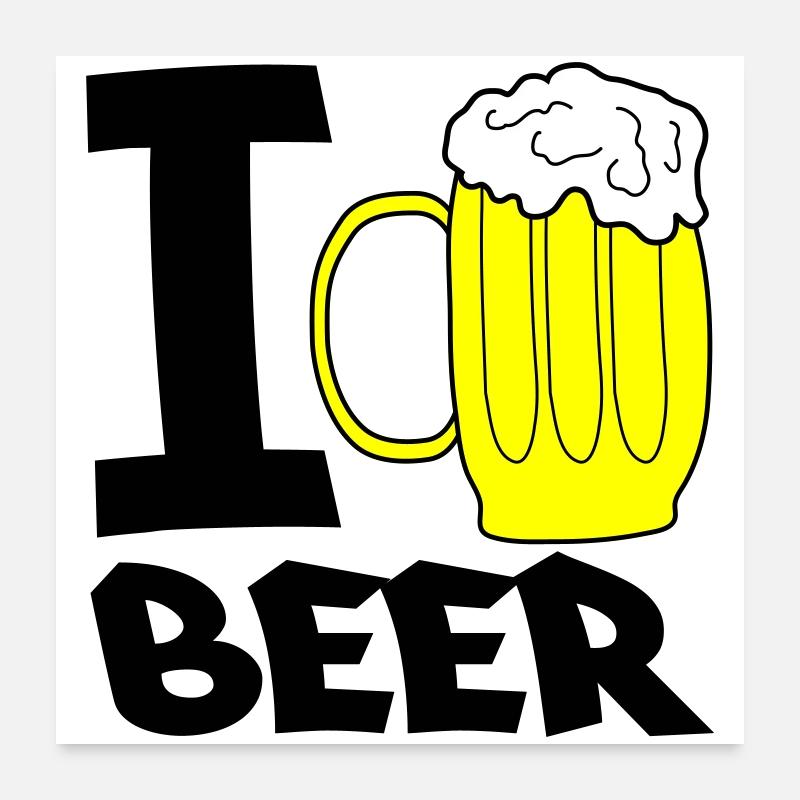 Croquis de chope de chope de bière jaune Poster 60 x 60 cm