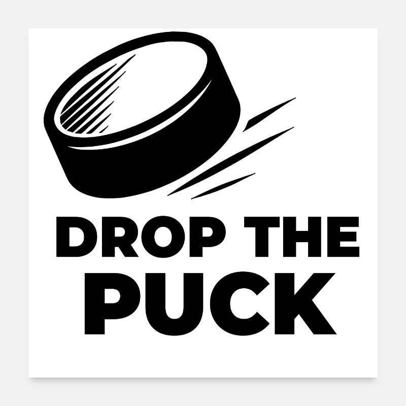 DROP_THE_PUCK - Poster 60 x 60 cm - blanc