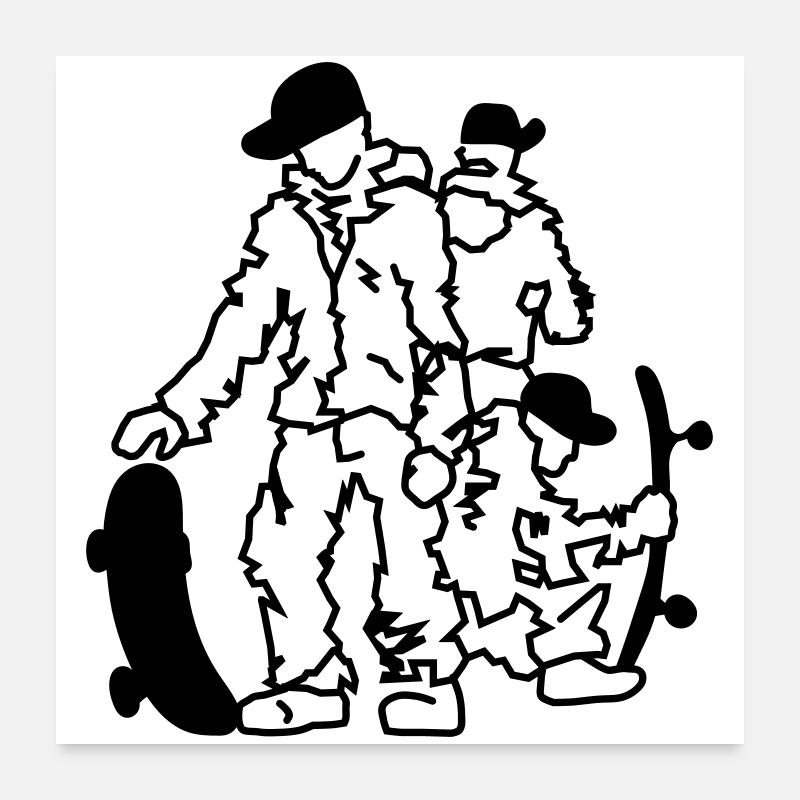 Skateboarders Poster 60x60 cm