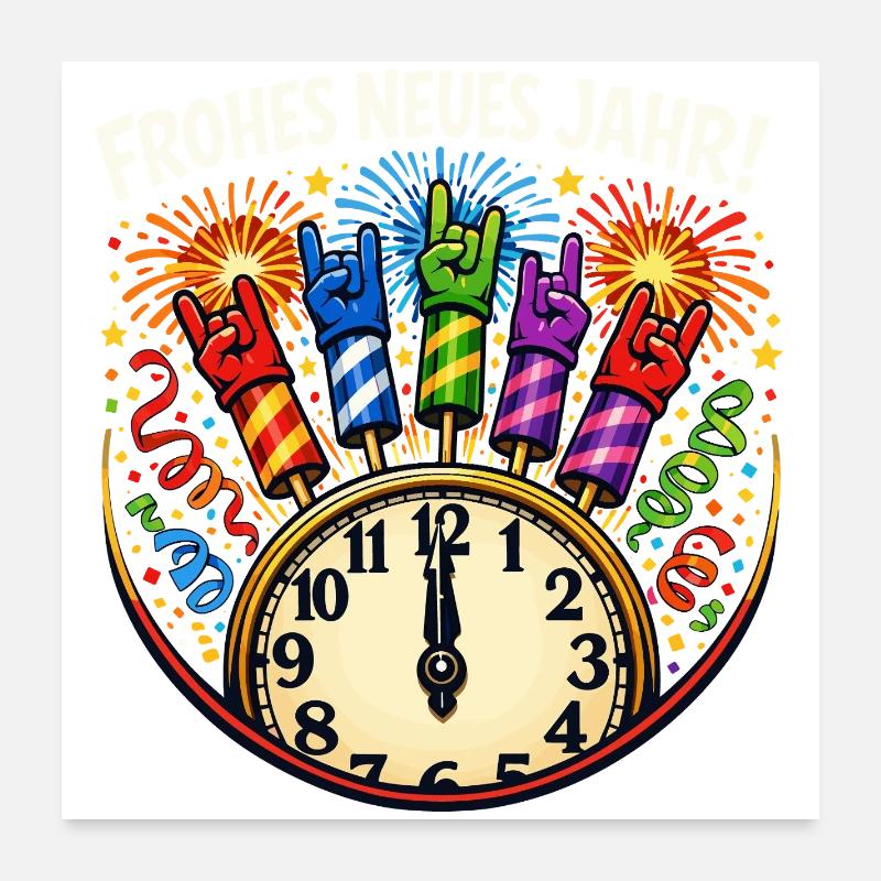 Bonne année - Rock n Roll Poster 60 x 60 cm
