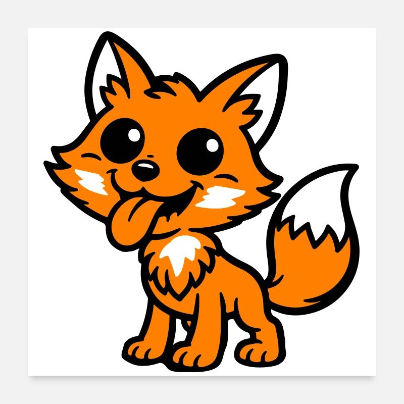 Bande dessinée Fox Poster 60 x 60 cm