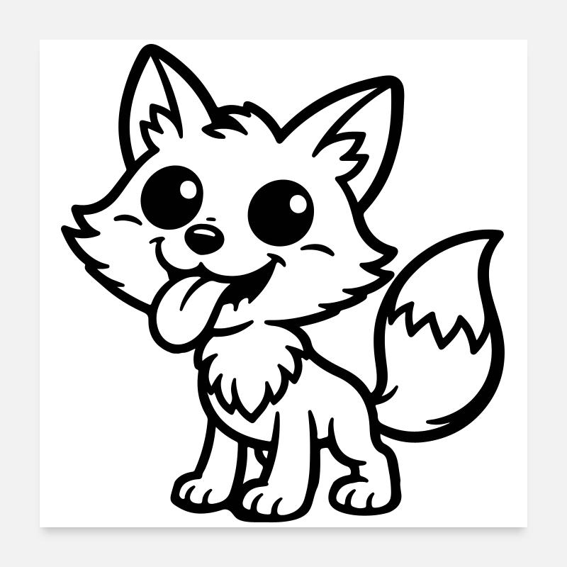 Fox Comic Funny Poster 60 x 60 cm