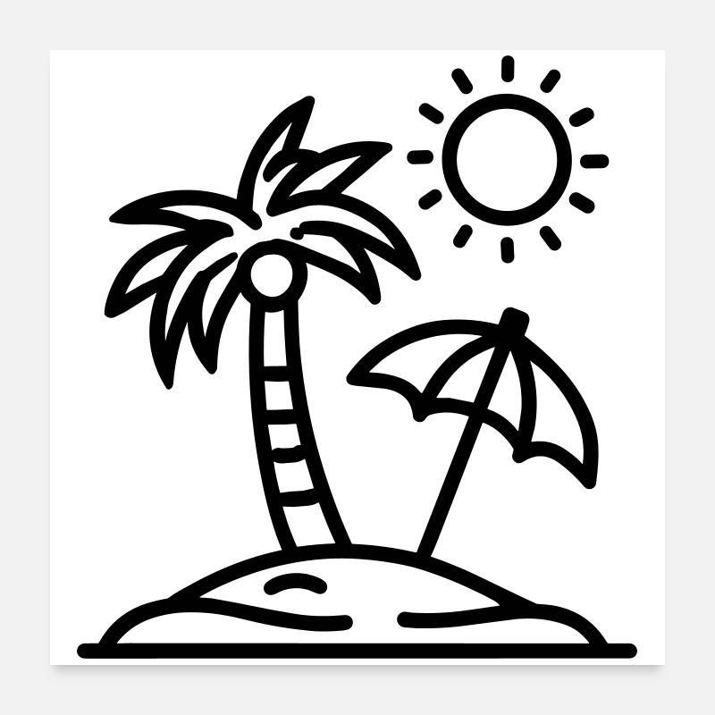 plage Poster 60 x 60 cm