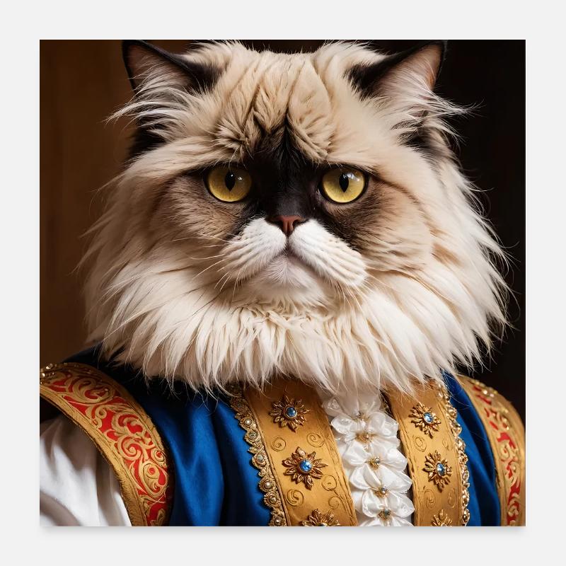 Königliche Samtpfote – Die Aristokraten-Katze Poster 60x60 cm