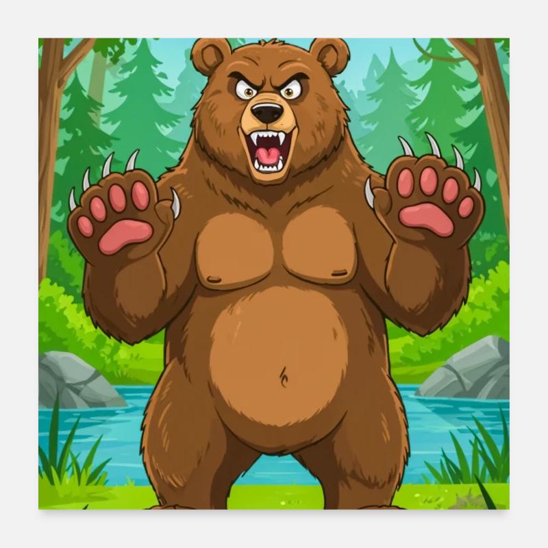 Brown Bear – powerful forest predator in America Poster 24" x 24" (60x60 cm)