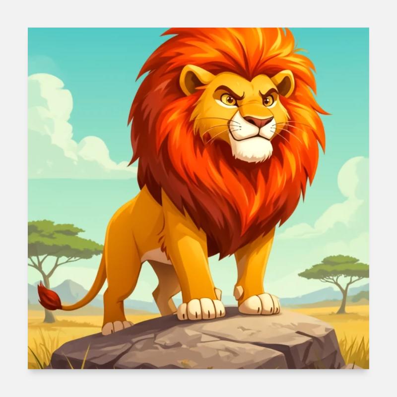 Löwe – tödlicher Spitzenprädator der afrikanischen Savanne Poster 60x60 cm