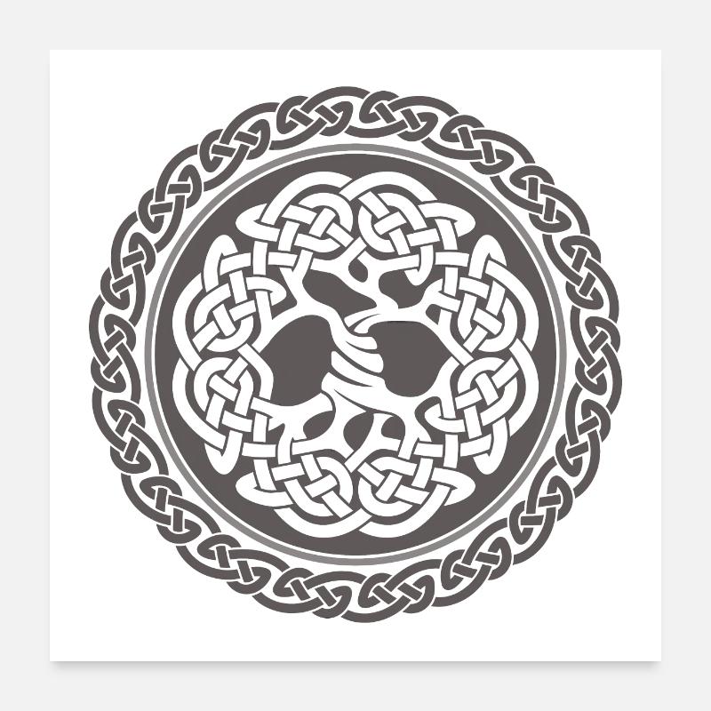 Arbre de style celtique classique Poster 60 x 60 cm