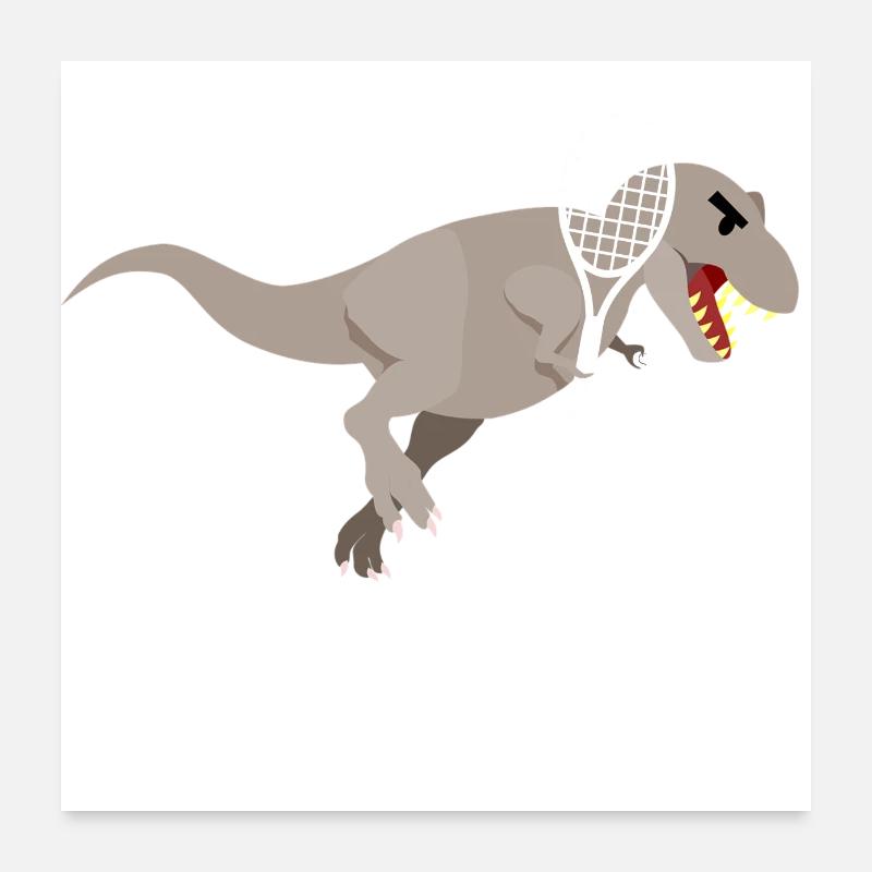 Dinosaur Tennis T-Rex Gift Idea Poster 24" x 24" (60x60 cm)