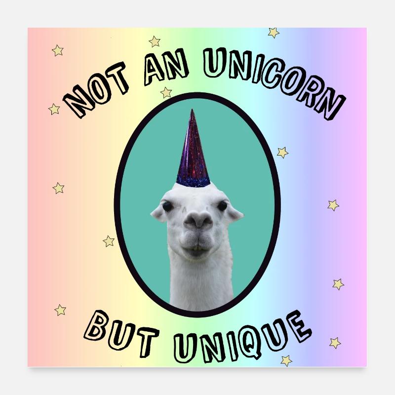 FUN! LAMA UNICORN - WALL IMAGE Poster 24" x 24" (60x60 cm)