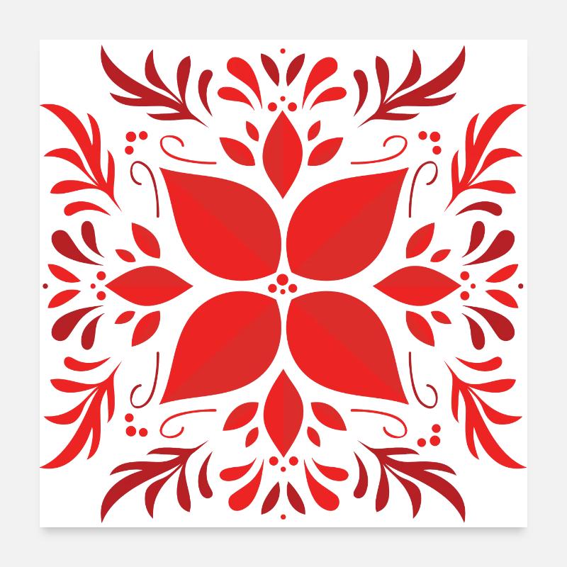 Étoile de Noël en rouge Poster 60 x 60 cm