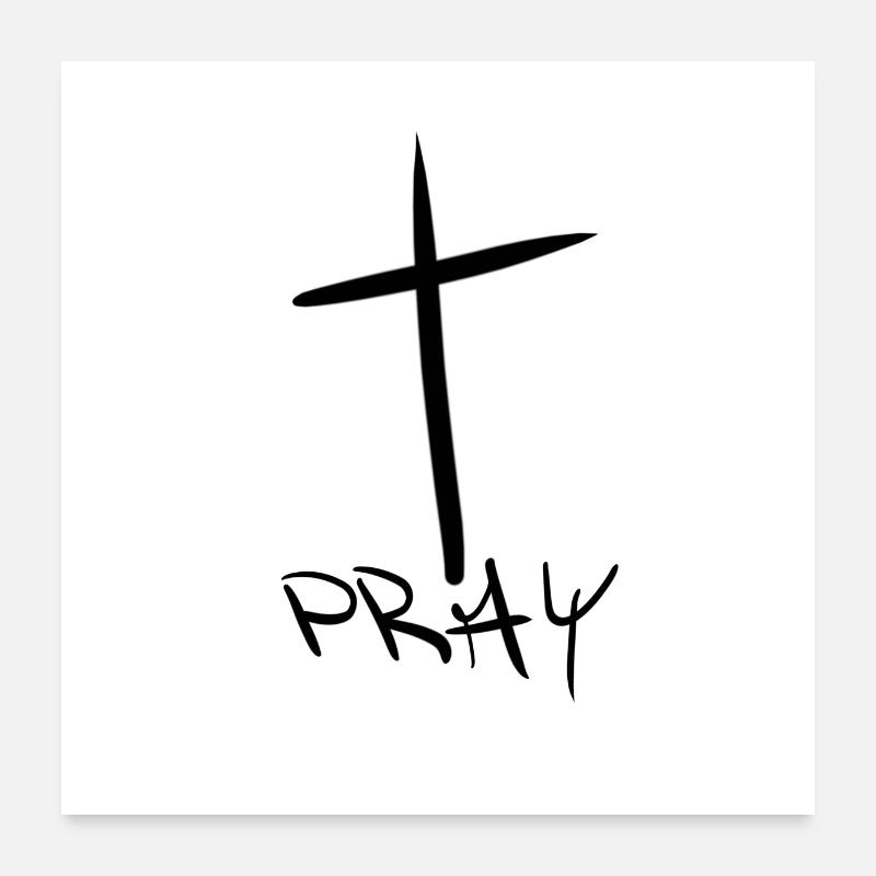 Croix / Prier Poster 60 x 60 cm