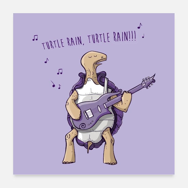 Turtle Rain poster Poster 24" x 24" (60x60 cm)