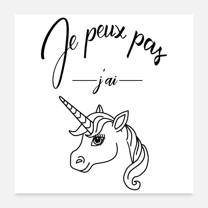 Licorne Poster 60 x 60 cm