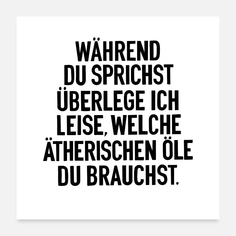 Ätherische Öle Bedarf - Poster 60x60 cm - Weiß
