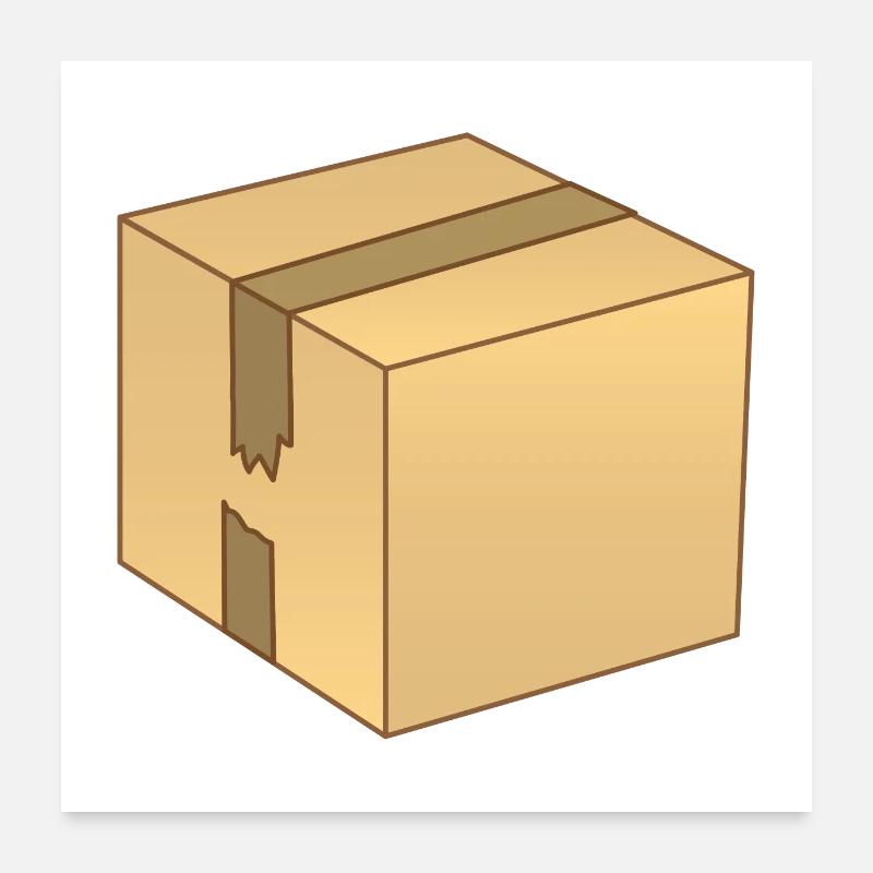Simple brown Cardboard box Poster 24" x 24" (60x60 cm)