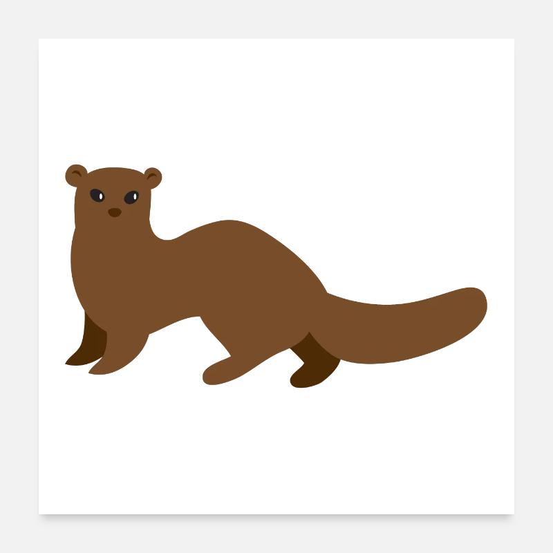 Belette brune ou hermine Poster 60 x 60 cm