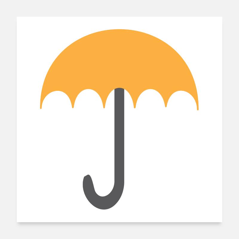 Parapluie orange et gris Poster 60 x 60 cm