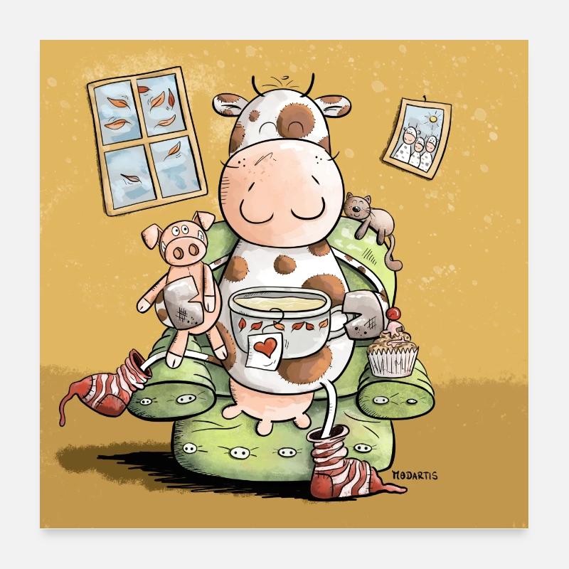 Cows also love cosiness posters Poster 24" x 24" (60x60 cm)