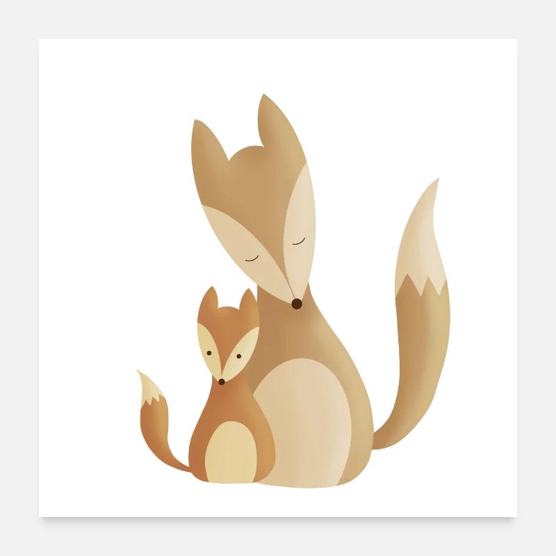 L’amour du renard Poster 60 x 60 cm