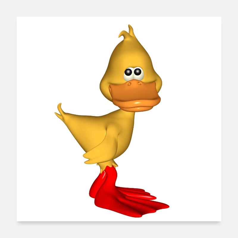Funny duckling in 3D Poster 24" x 24" (60x60 cm)
