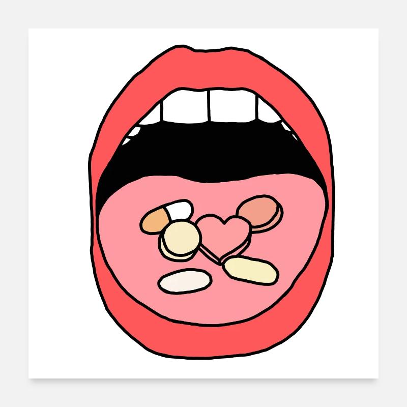 Mangez des pilules Poster 60 x 60 cm