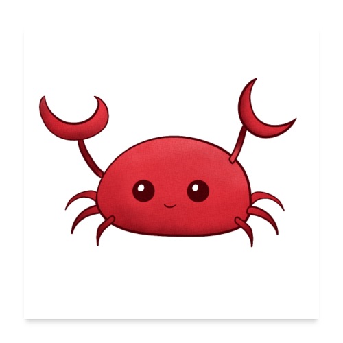 Cute little red Crab, nursery wall art decor - Poster 60x60 cm
