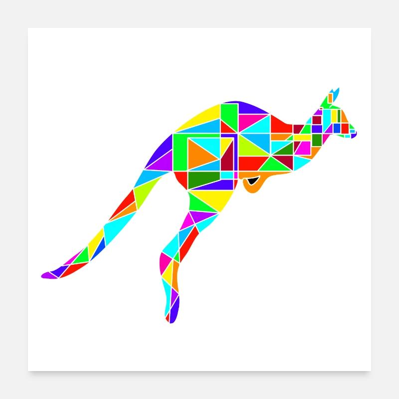 Kangaroo baby polygon Poster 24" x 24" (60x60 cm)