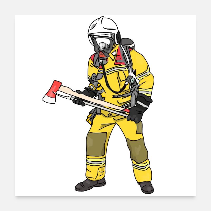 Pompier pompier pompier Poster 60 x 60 cm