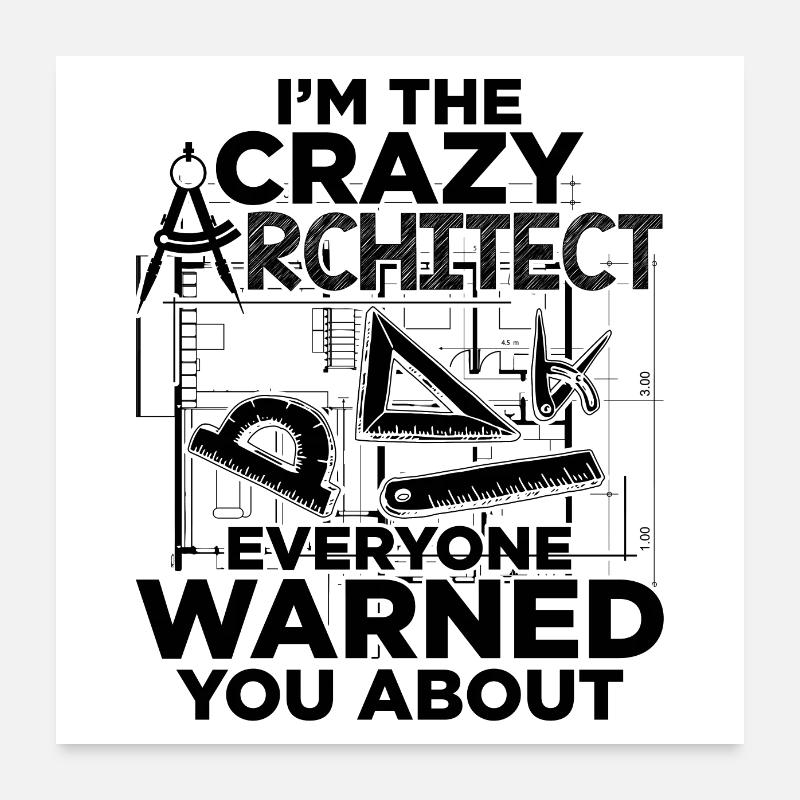Architekt Beruf | Architekten Architektur Geschenk - Poster 60x60 cm - Weiß