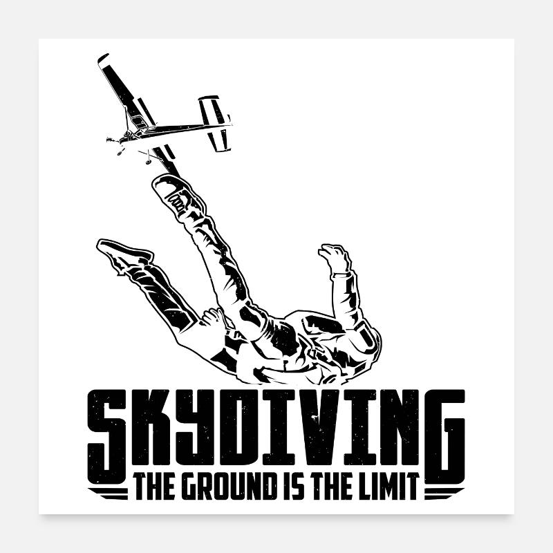 Skydive | Skydiver Fallschirmsprung Hobby Geschenk Poster 60x60 cm
