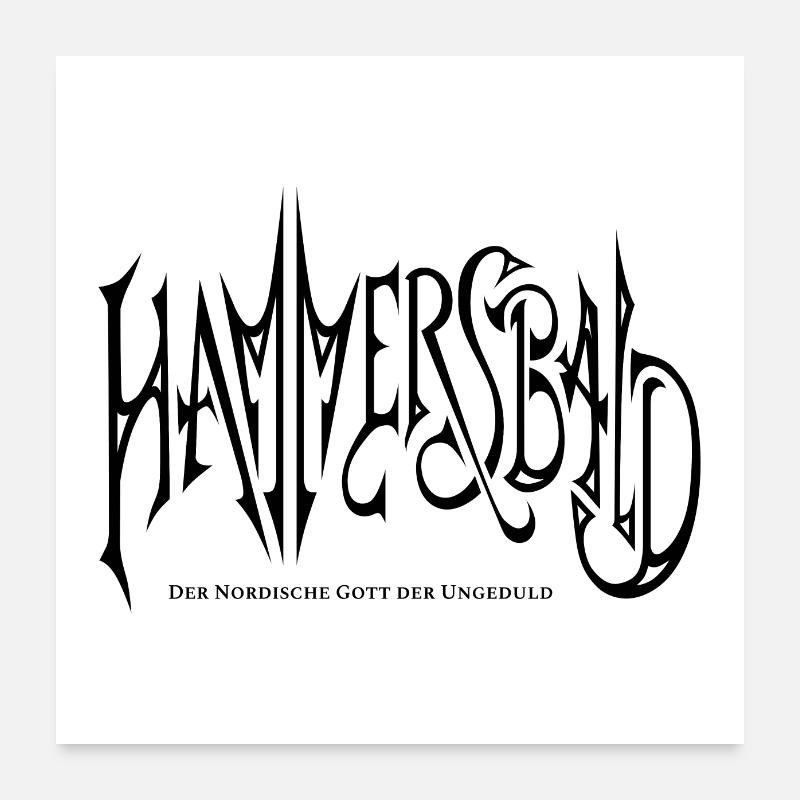 Hammersbald schwarz - Poster 60x60 cm - Weiß